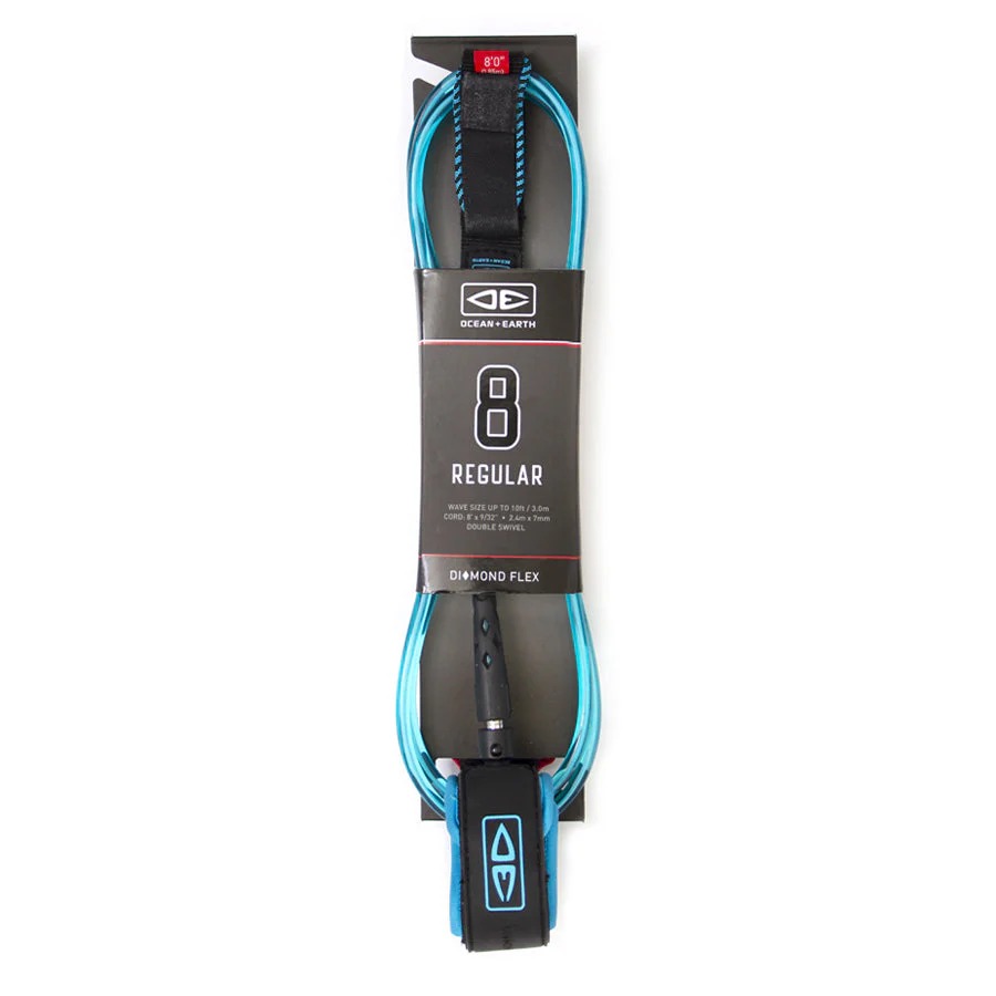 Ocean & Earth Diamond Flex Regular Leash 8" Blue