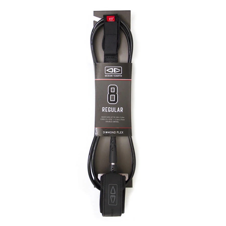 Ocean & Earth Diamond Flex Regular Leash 8" Black