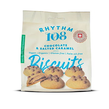 Ekologiska veganska biscotti salt karamell rhythm 108 135g