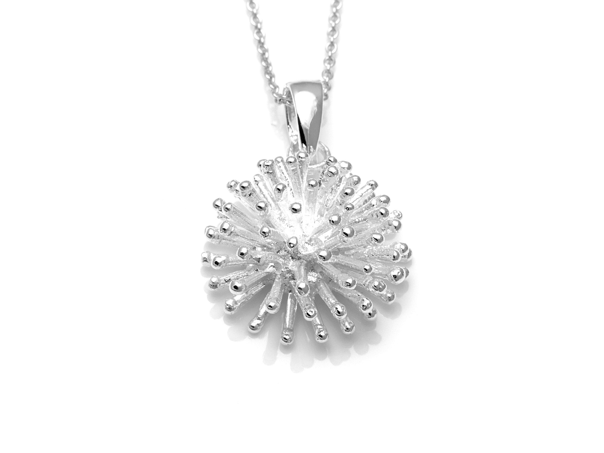 Maskros Halsband i Äkta 925 Silver, Blomster Hänge, Blomma Smycke - 2