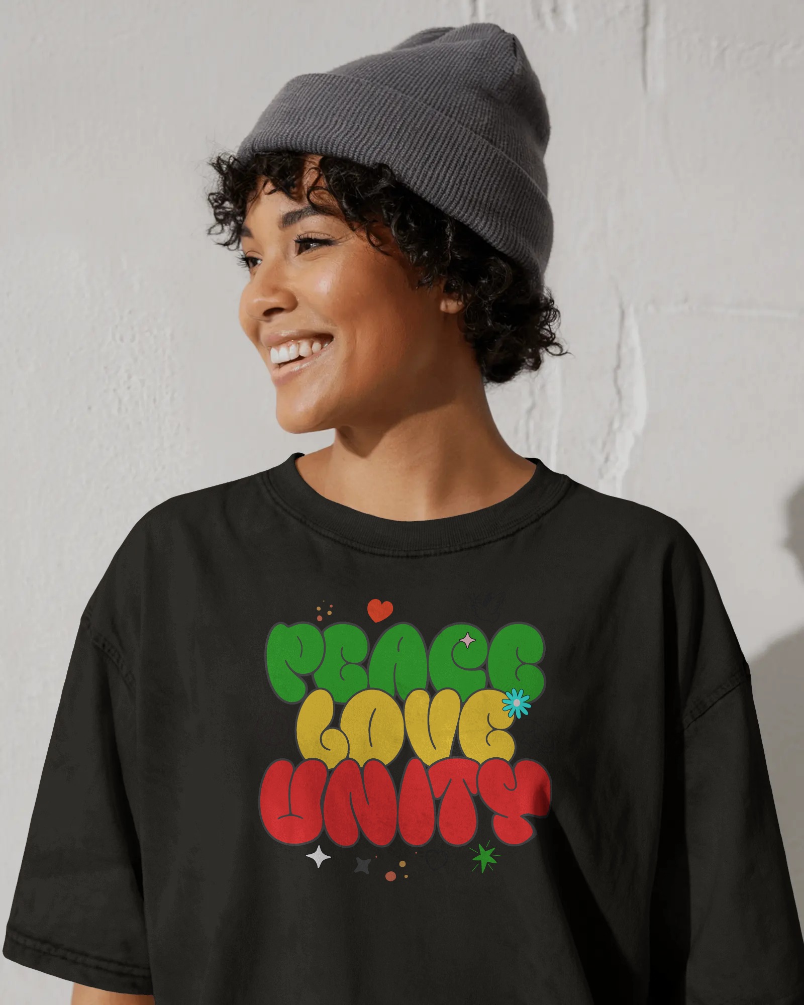 Peace, Love, Unity T-shirt Black