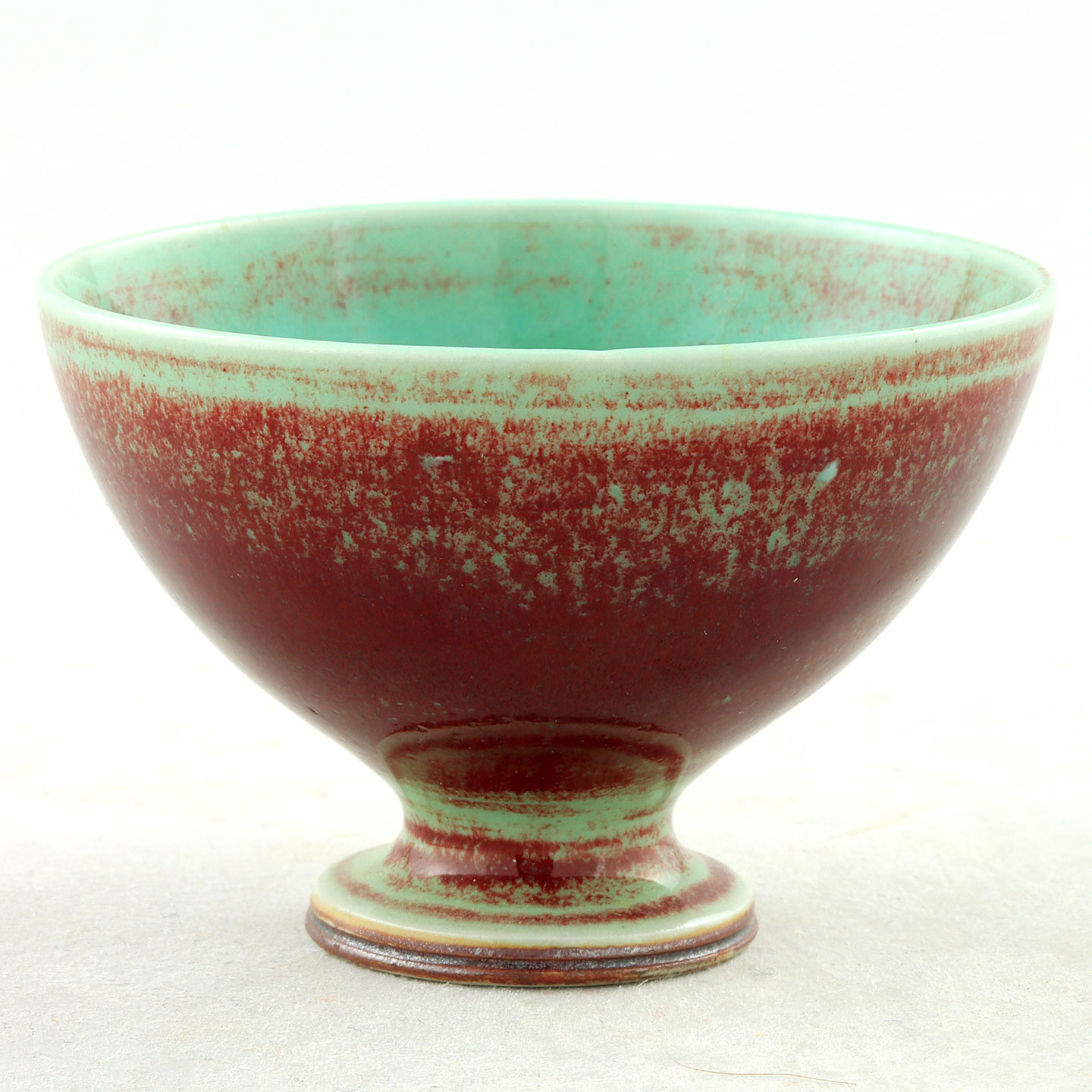 ベルント・フリーベリ 一点もの 赤茶色と青緑色のボウル 6cm 1971年 ベルント・フリーベリ 一点もの 赤茶色と青緑色のボウル 6cm 1971年