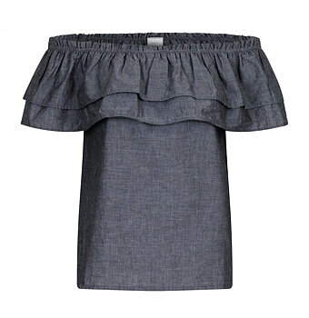 Neo Noir Austin Chambray Top, Black