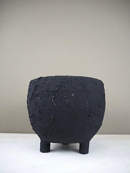 Kruka Svart - Ball Shape S