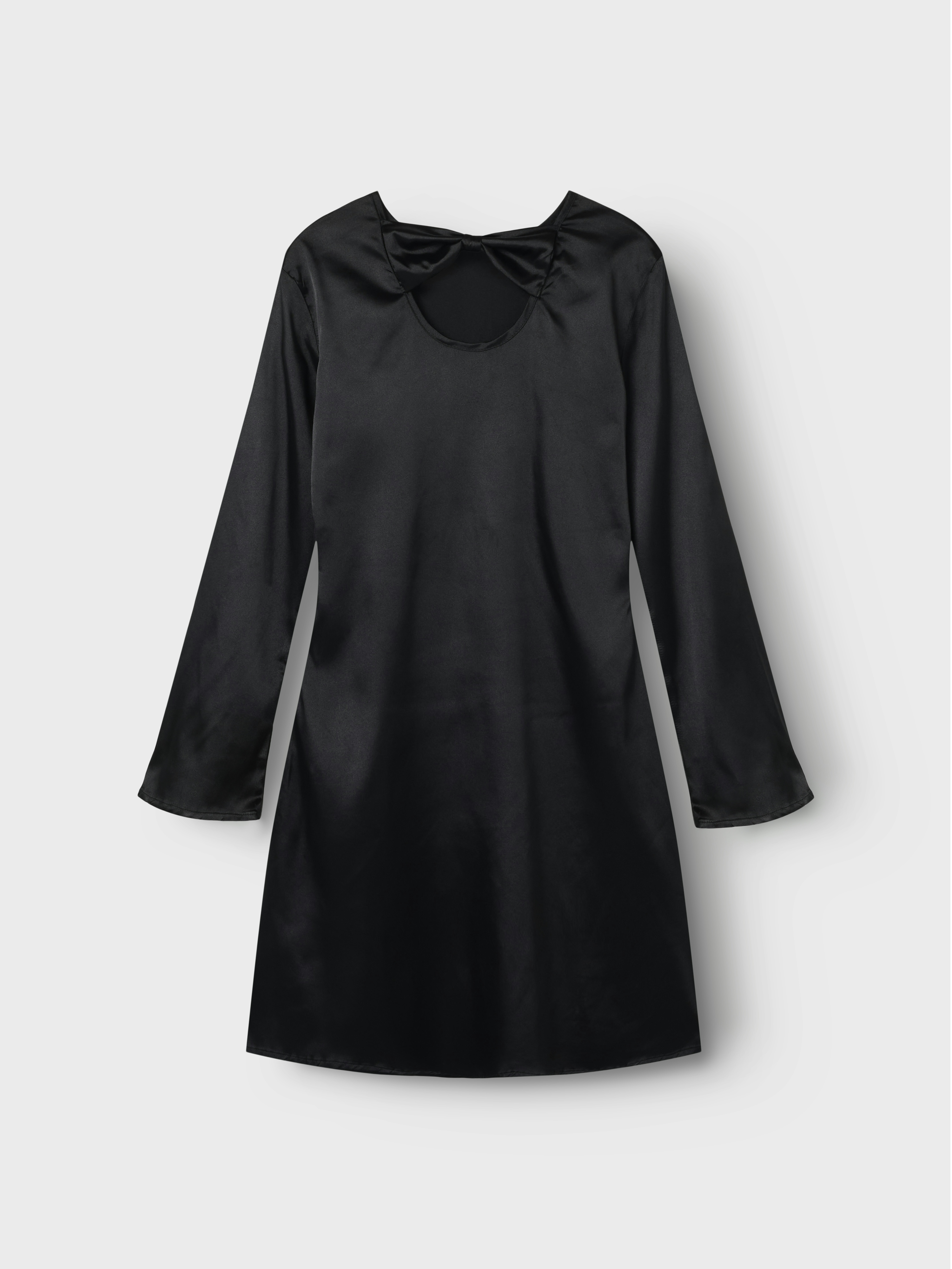 NLFSATIN LS BOW DRESS Black - 2