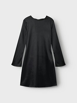 NLFSATIN LS BOW DRESS Black