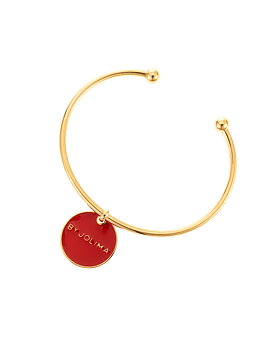 Icon enamel bangle red gold