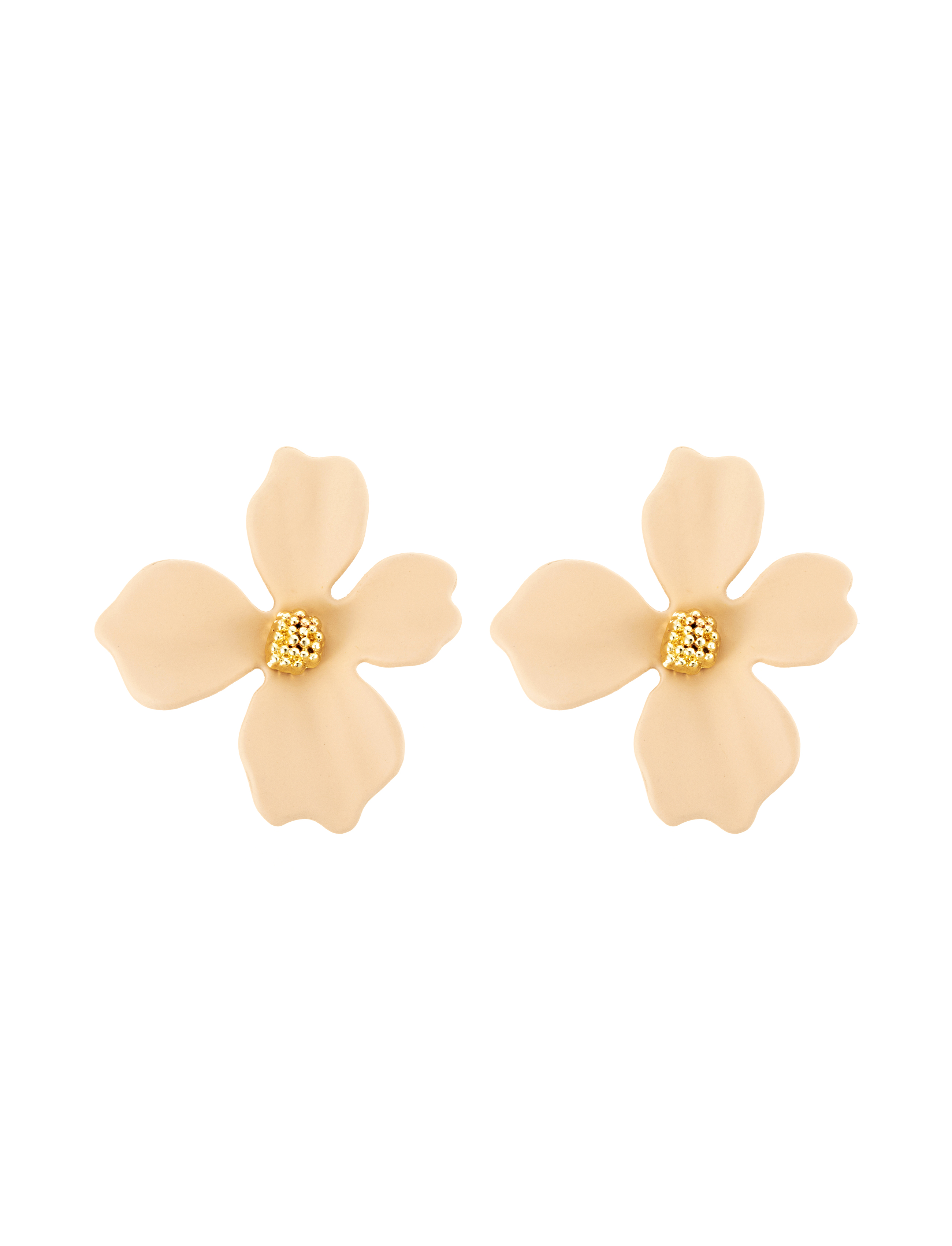 Lilly flower earring, nude - 3