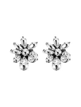 Pearl cluster earring silver