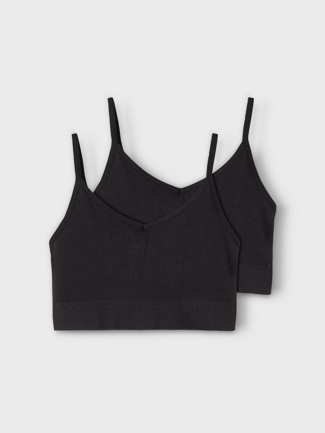 NLFKAILEY RIB BRALETTE 2PACK NOOS Black