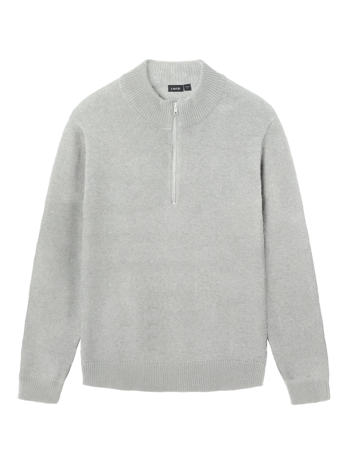 NLMNURJOS LS HALF ZIP KNIT Light Grey Melange