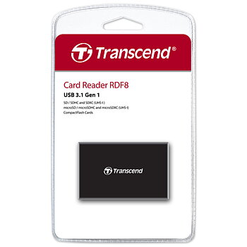 TRANSCEND Multiläsare F8 USB 3.1 Svart