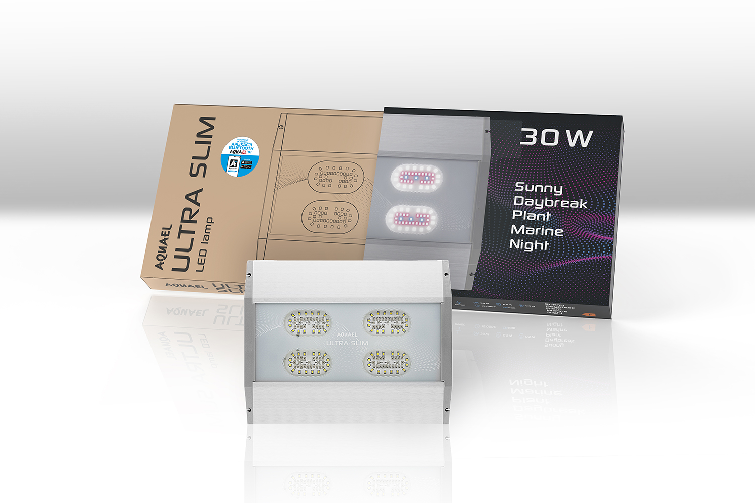 Aquael Ultra Slim BT 30 LxBxH: 31,4x25,2x1,7 cm, 30w