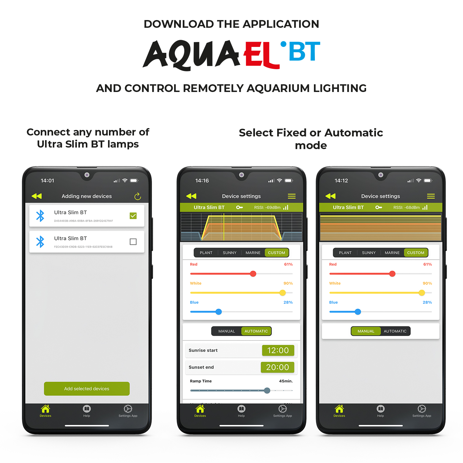 Aquael Ultra Slim BT 90 LxBxH: 87,4x25,2x1,7 cm, 90w - 9