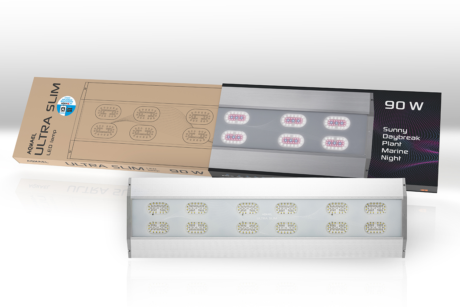 Aquael Ultra Slim BT 90 LxBxH: 87,4x25,2x1,7 cm, 90w