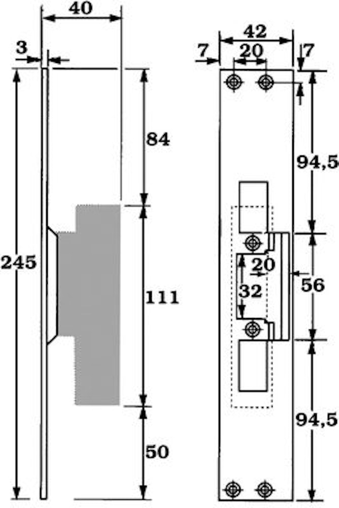 ASSA ABLOY Monteringsstolpe 731/20mm - 2