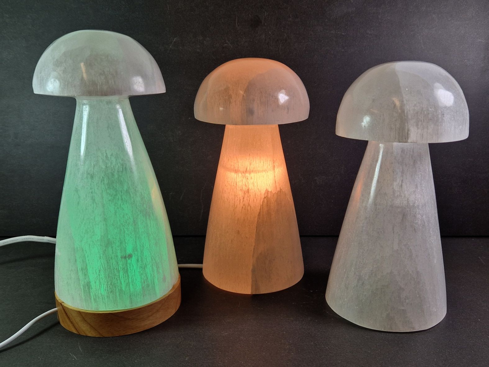 Selenit Svamp Lampa med elsladd - 20cm
