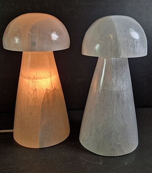 Selenit Svamp Lampa med elsladd - 20cm
