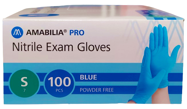 Nitrilhandske  Exam (S, M, XL) Puderfri Blå – Amabilia® Pro - 4