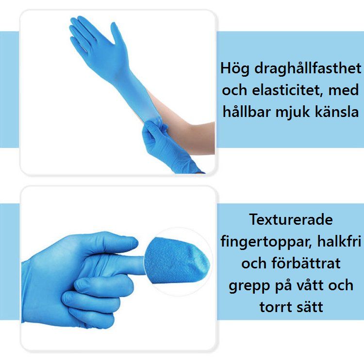 Nitrilhandske  Exam (S, M, XL) Puderfri Blå – Amabilia® Pro - 3