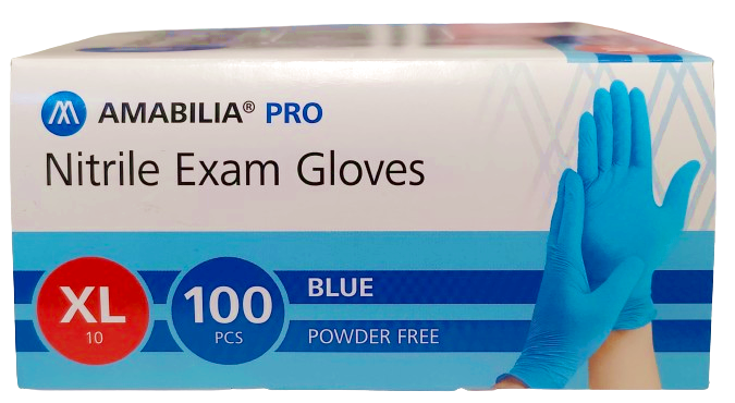 Nitrilhandske  Exam (S, M, XL) Puderfri Blå – Amabilia® Pro - 6