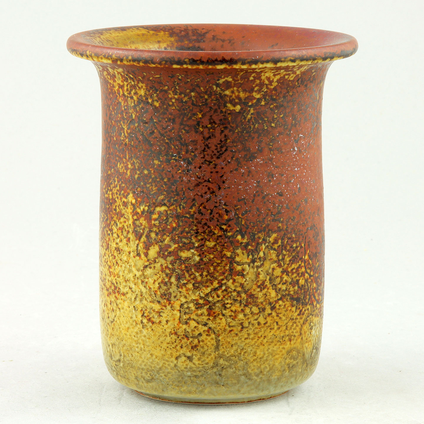Stig Lindberg (1976) Unique Brown Cylinder Vase with Flared