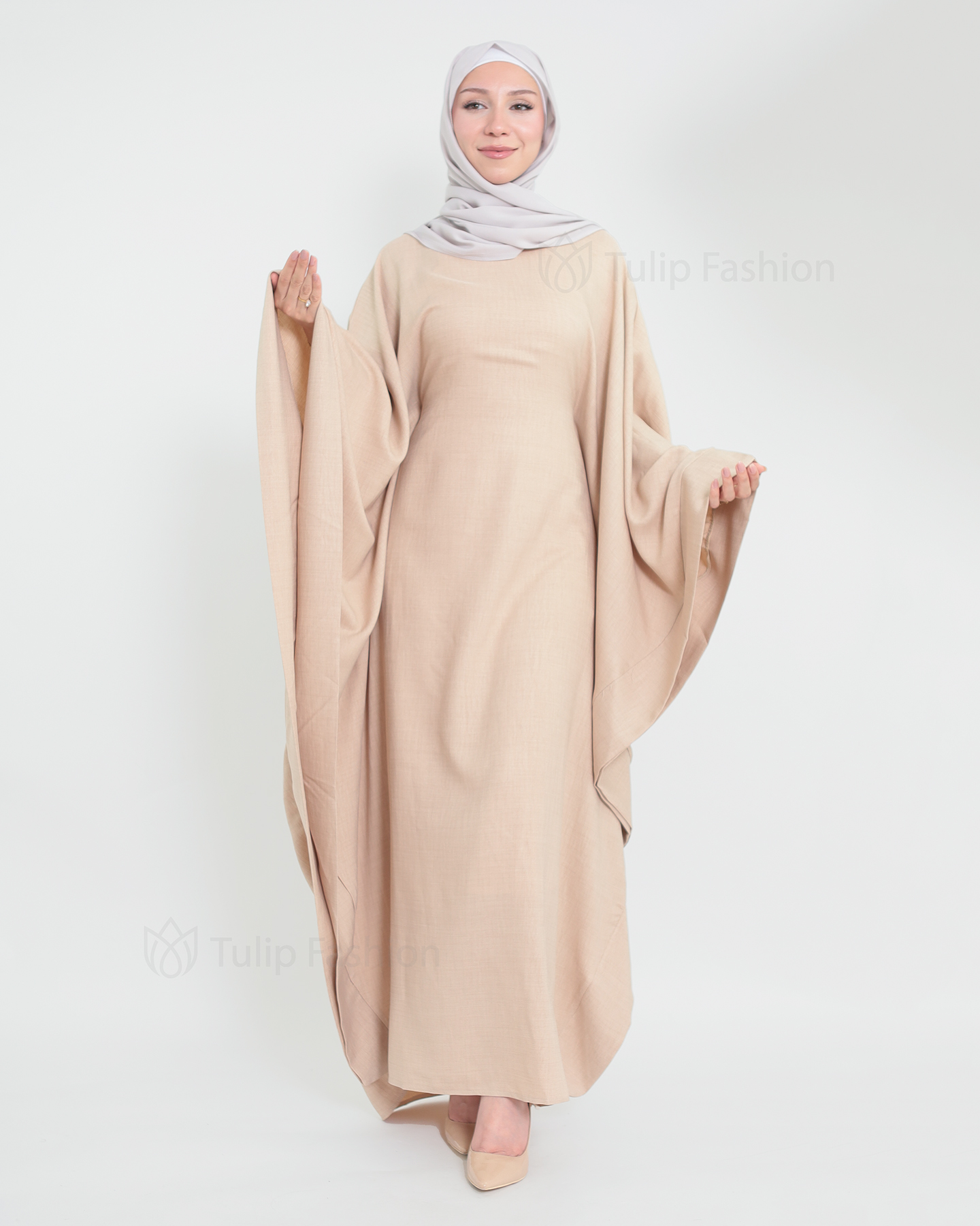 Butterfly Abaya - Beige