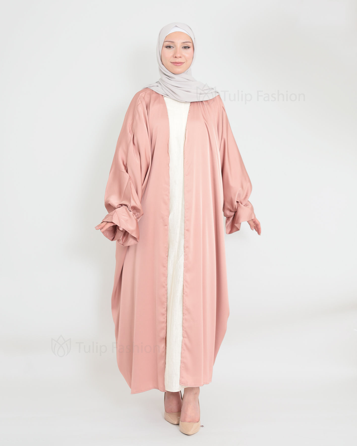Satin Abaya - Rose