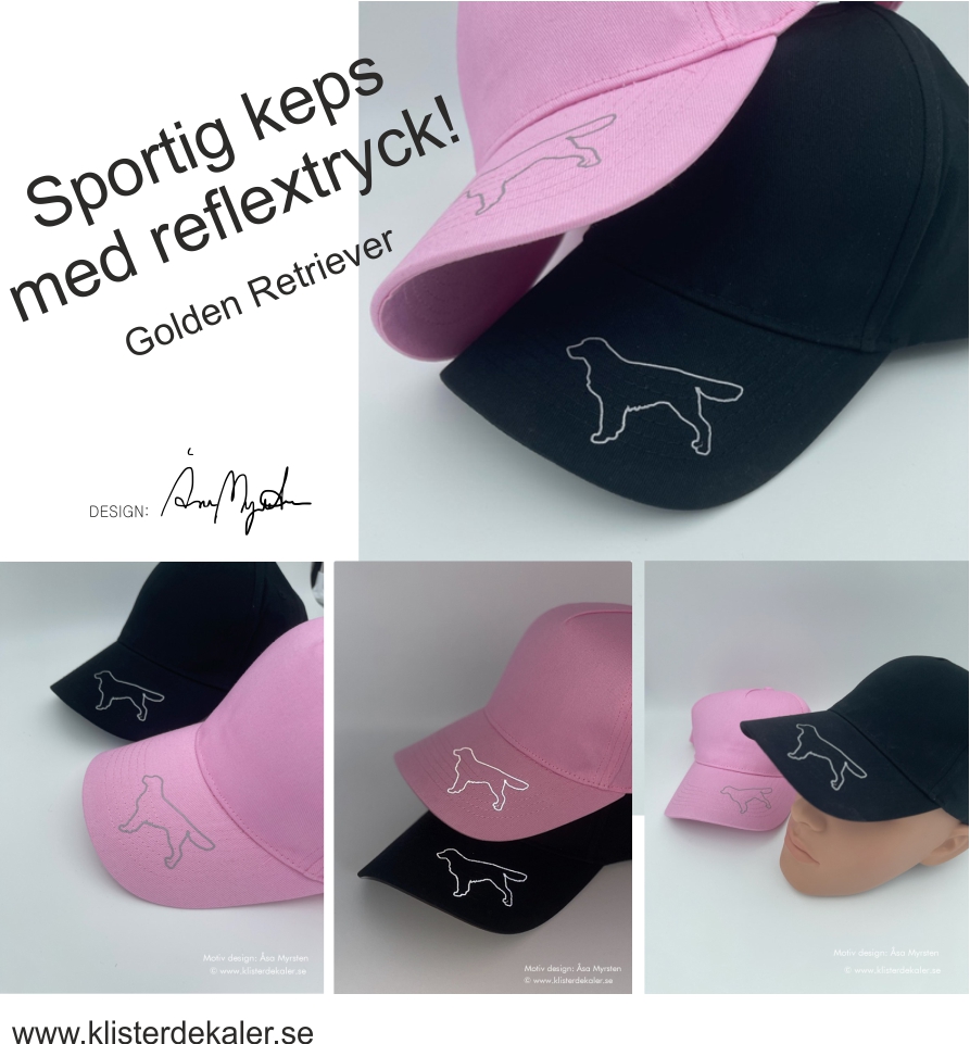 Sporty cap with reflective Golden Retriver