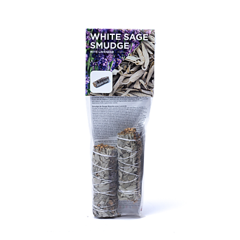 Vit salvia smudge med lavendel S set om 2