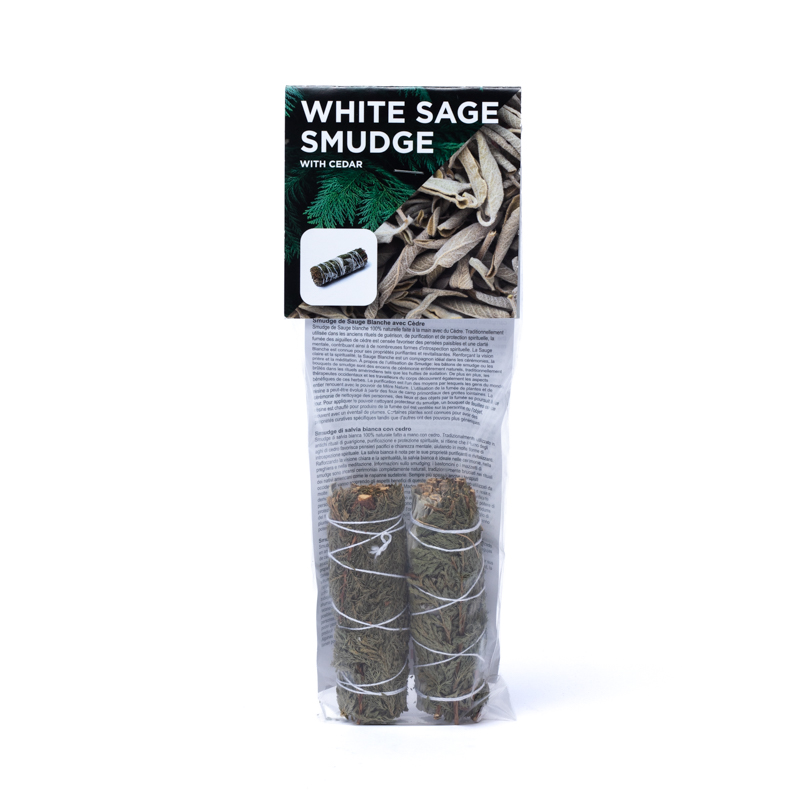 Vit salvia smudge med cederträ  S set om 2 - 2