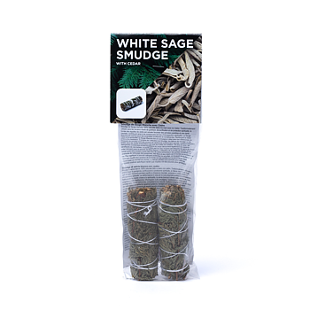 Vit salvia smudge med cederträ  S set om 2