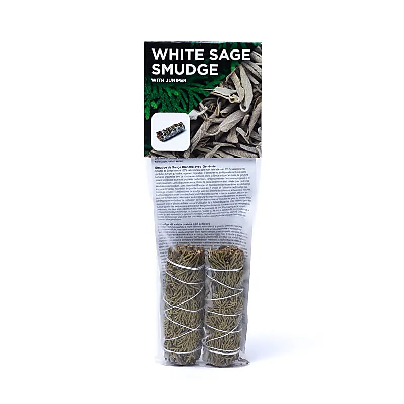 Vit salvia smudge med enbär S set om 2 - 2