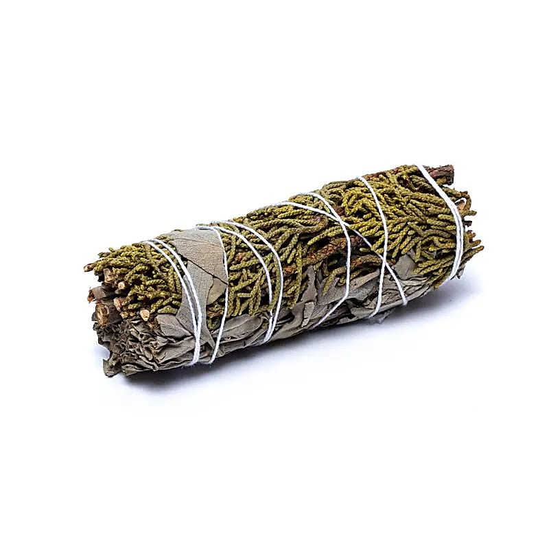 Vit salvia smudge med enbär S set om 2
