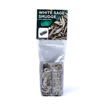 Vit salvia smudge med yerba santa S set om 2