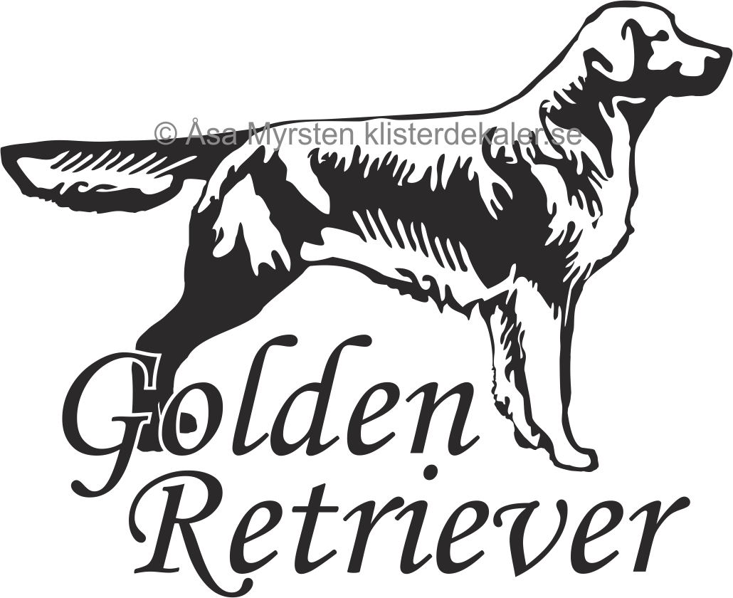 Golden Retriever with text, Car sticker - 2