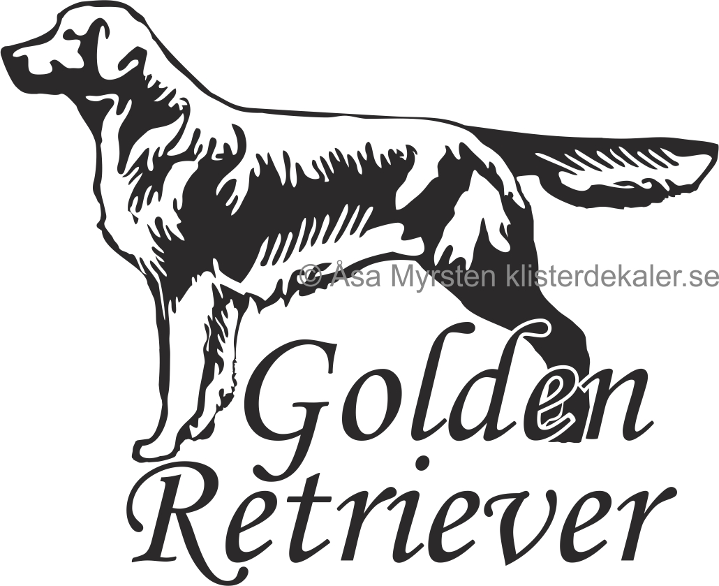 Golden Retriever with text, Car sticker - 3