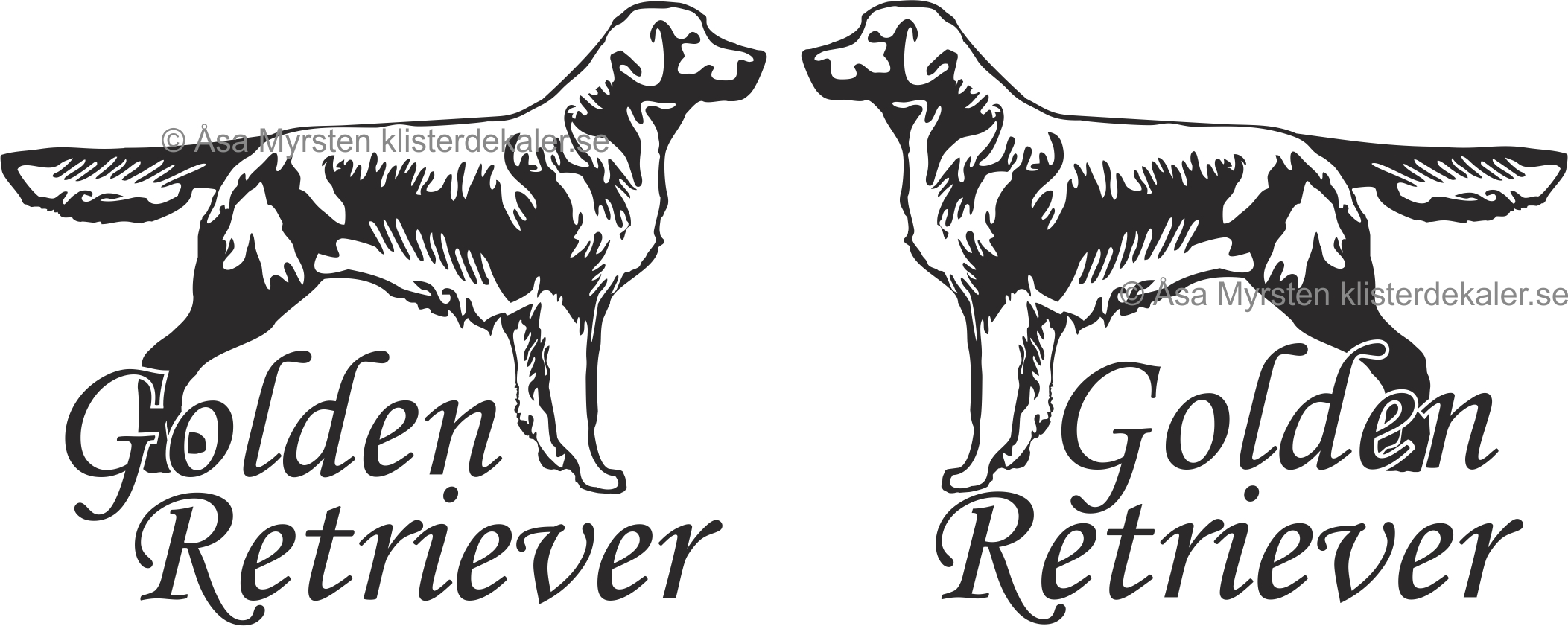 Golden Retriever with text, Car sticker