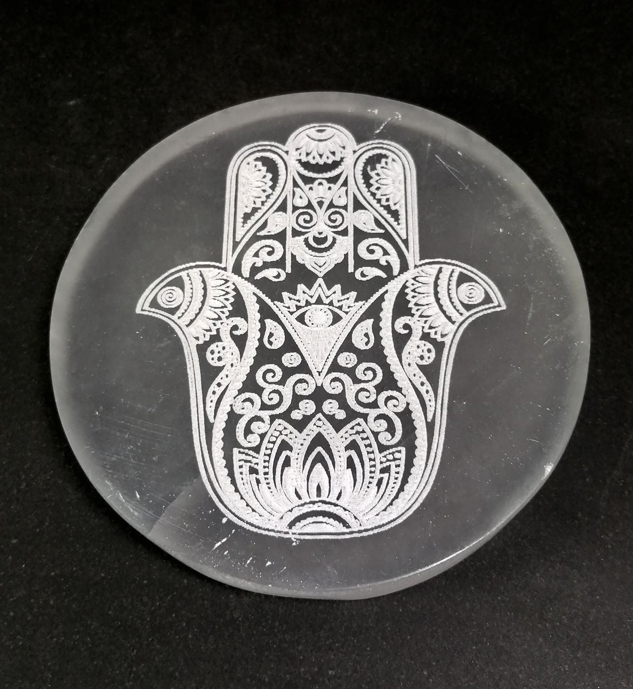 Selenit laddningsplatta - Fatimas Hand / Hamsa - 3