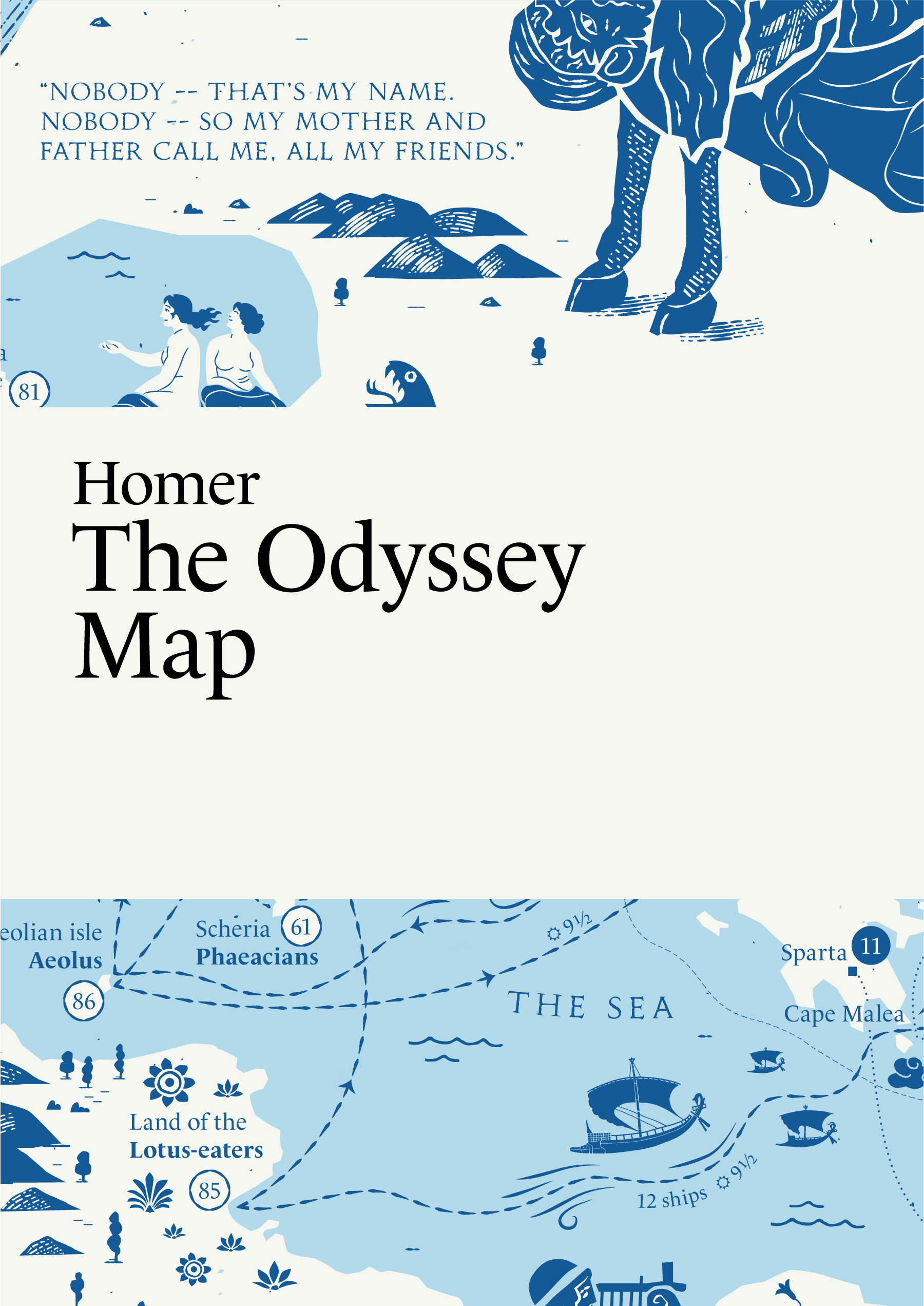 Literary Maps : Homer The Odyssey - Litterär karta för din läsning!