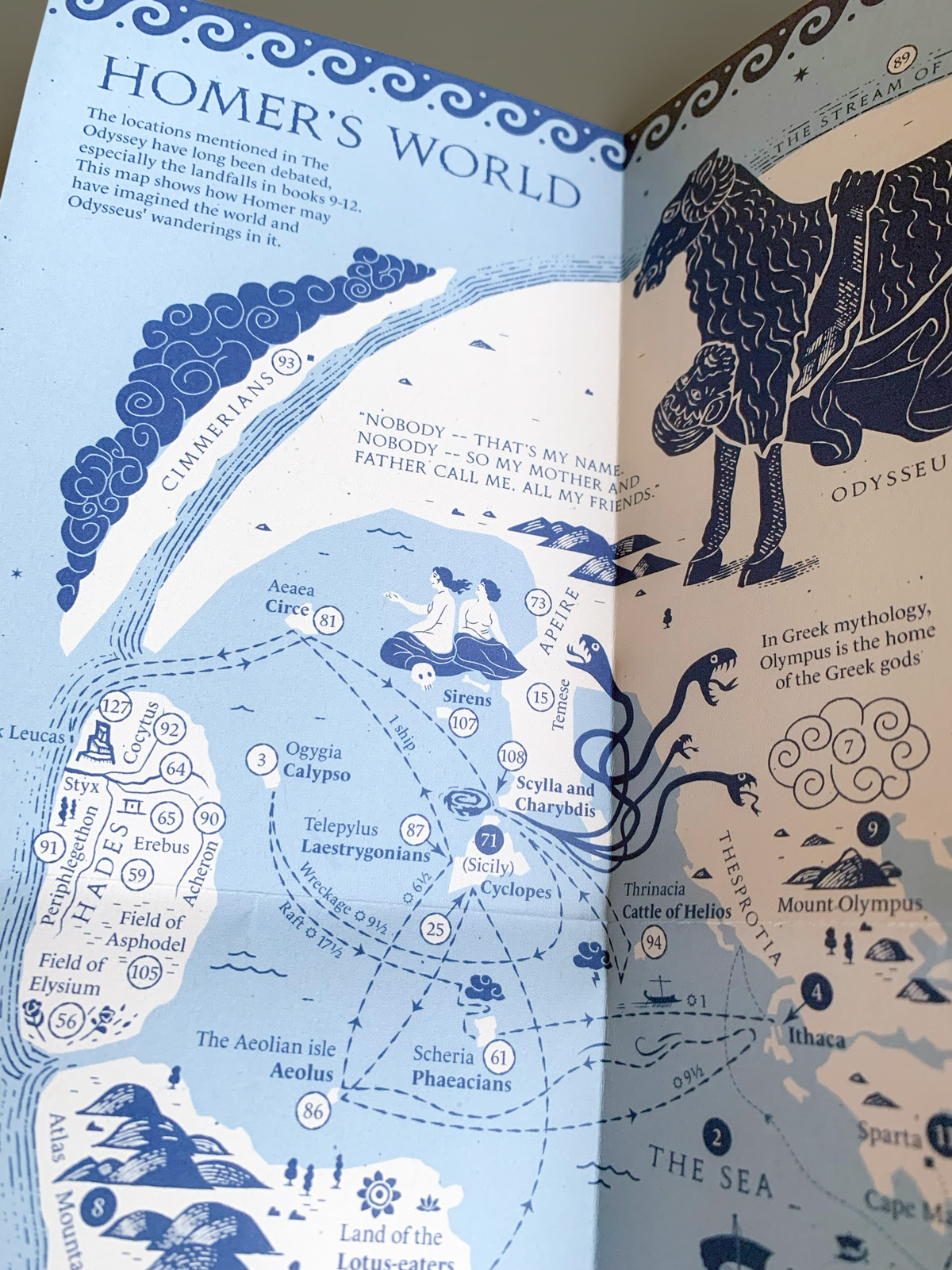 Literary Maps : Homer The Odyssey - Litterär karta för din läsning! - 4