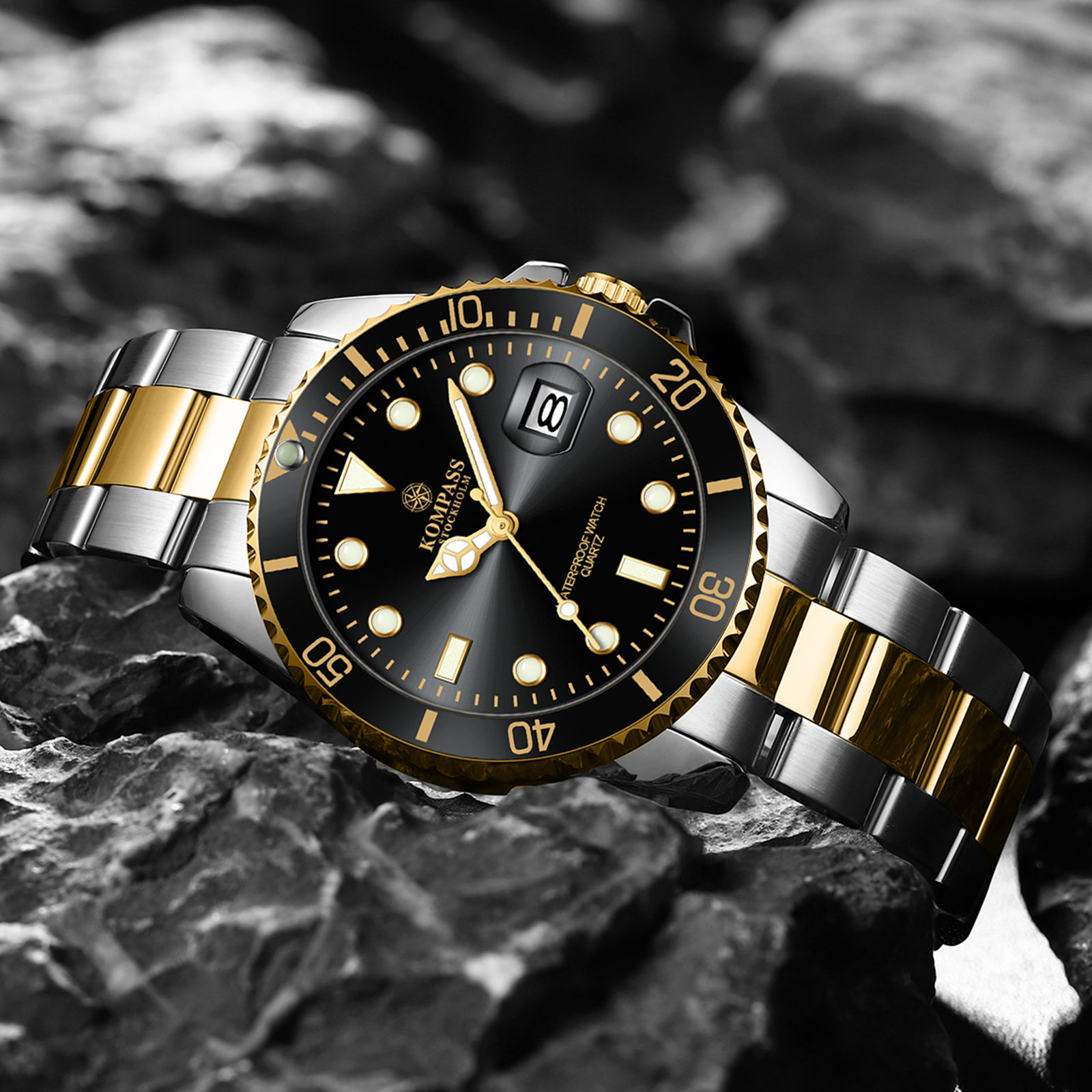Kompass OceanXplorer Silver Gold Black