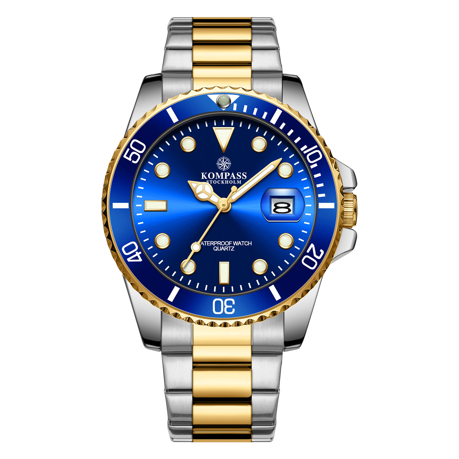 Kompass Stockholm Kompass OceanXplorer Silver Gold Blue