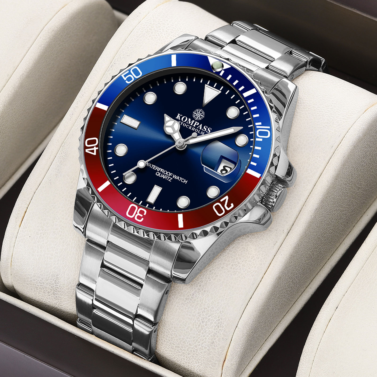 Kompass OceanXplorer Silver Blue/Red - 4