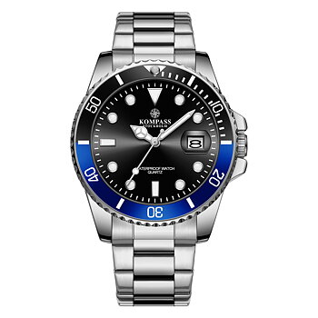 Kompass OceanXplorer Silver Black/Blue