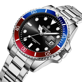 Kompass OceanXplorer Silver Black/Blue/Red