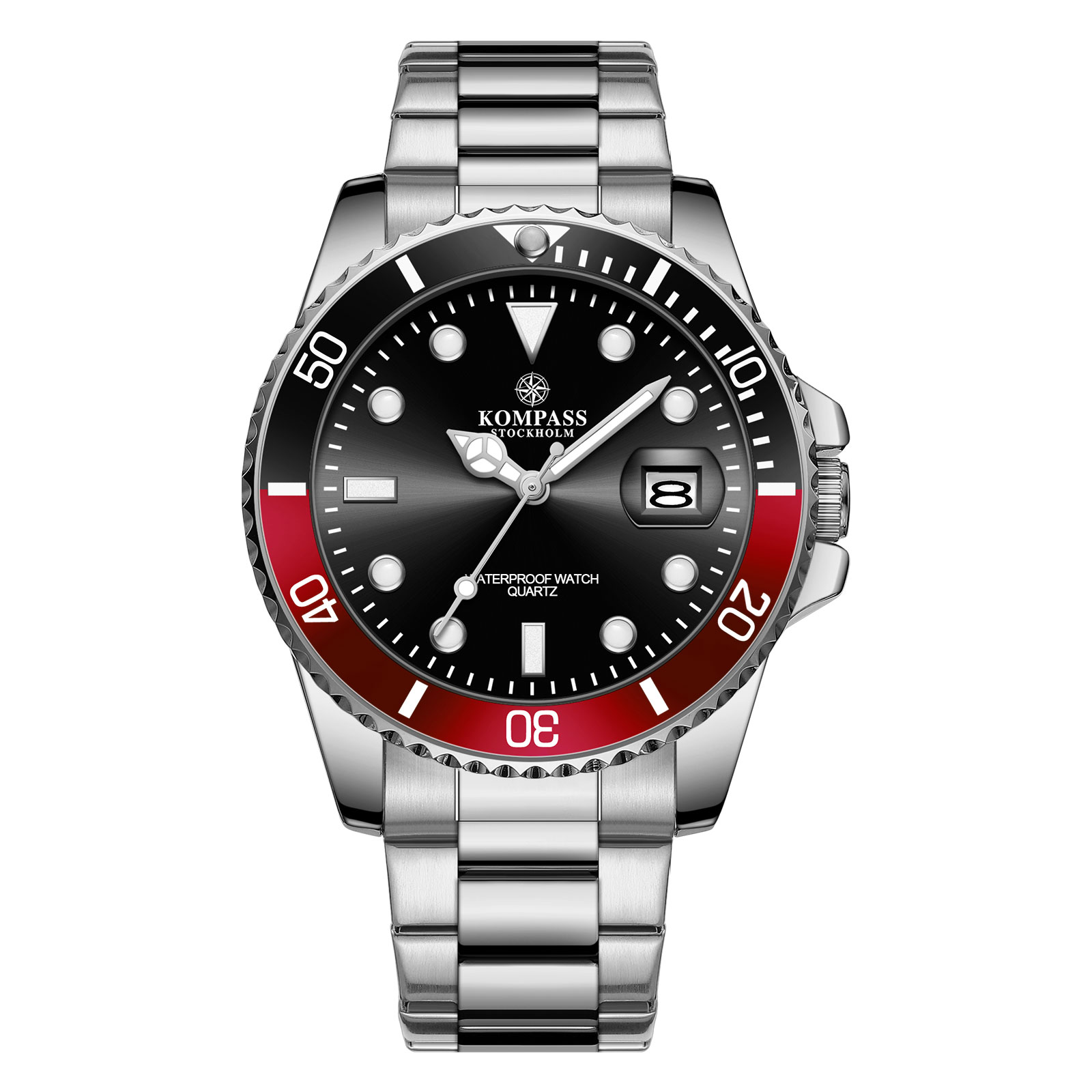 Kompass Stockholm Kompass OceanXplorer Silver Black/Red