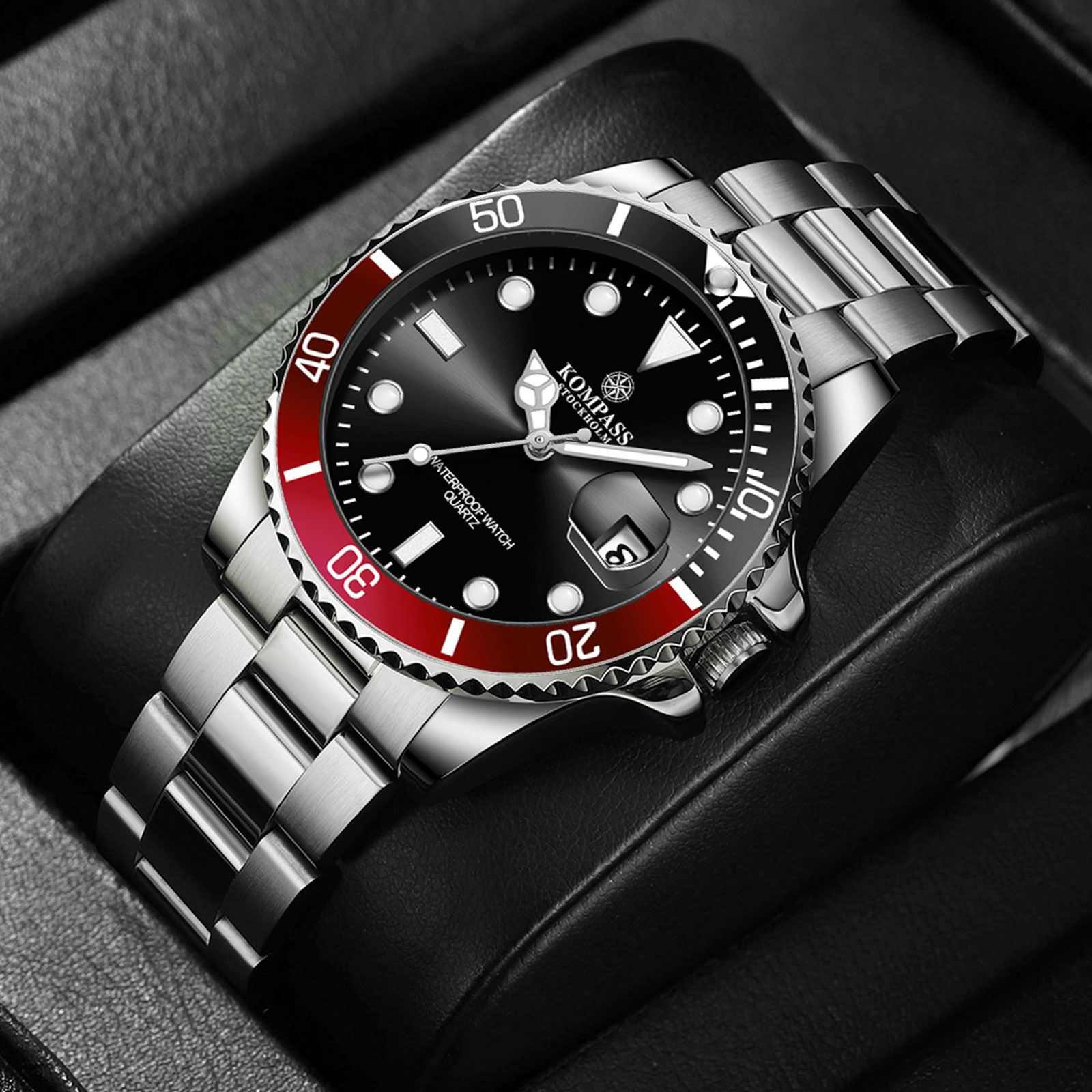 Kompass OceanXplorer Silver Black/Red - 5