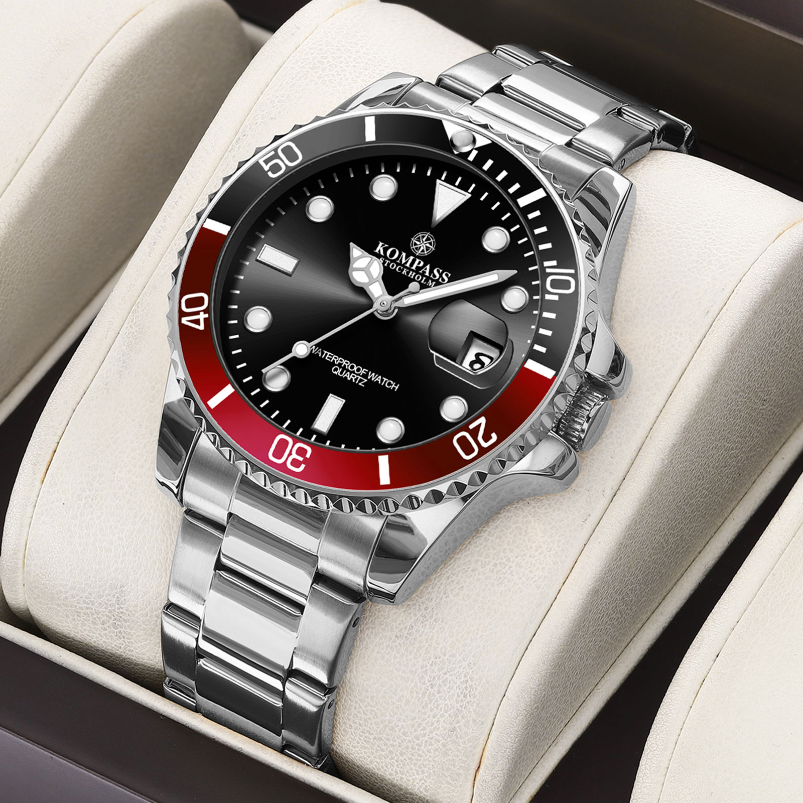Kompass OceanXplorer Silver Black/Red - 4