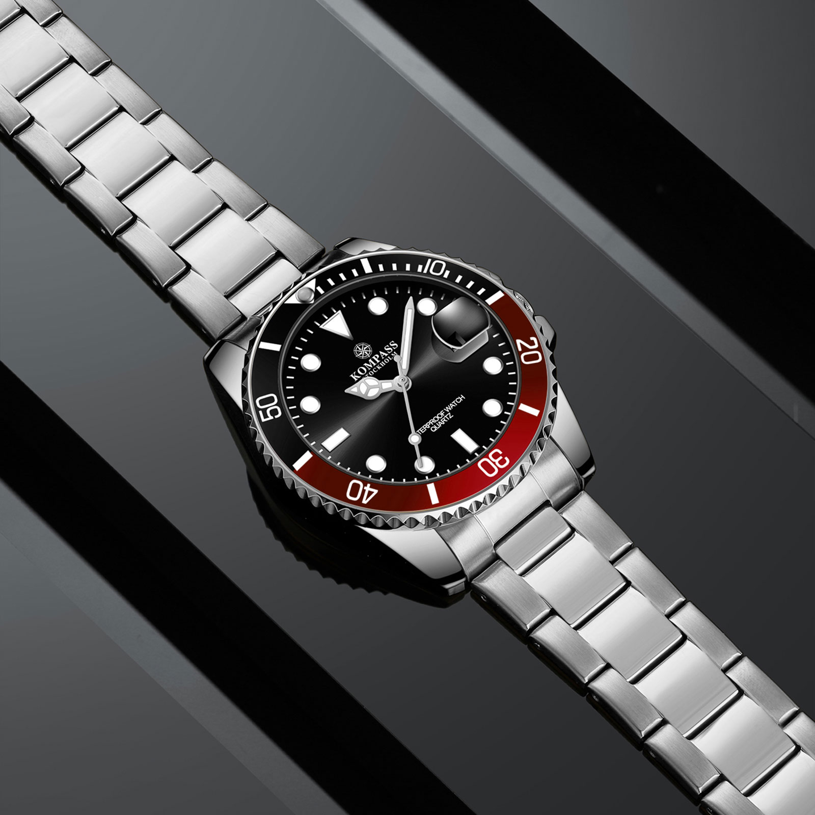 Kompass OceanXplorer Silver Black/Red - 6
